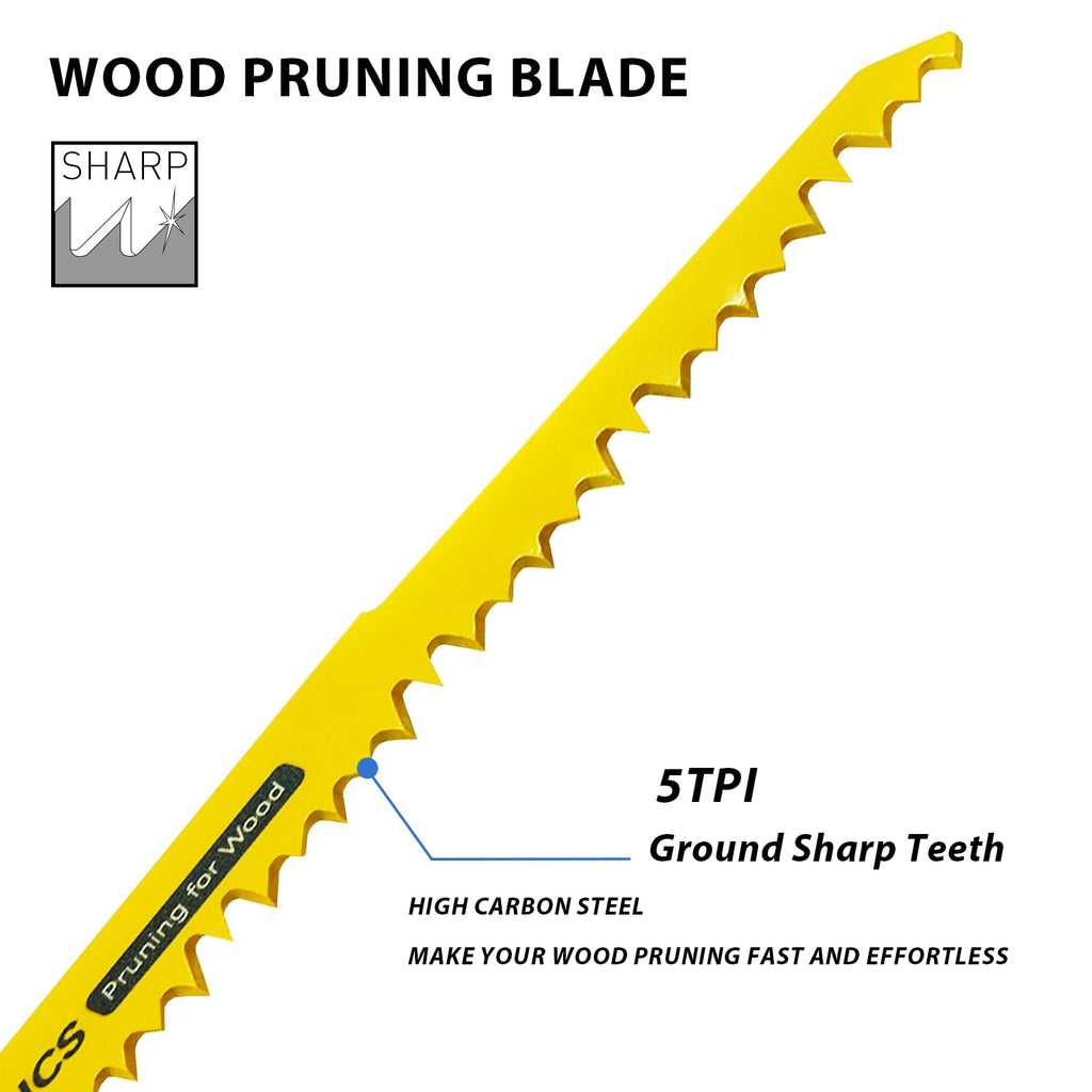 GoYonder 9 Inch 5TPI Reciprocating Saw Blade Wood Pruning Blade (5-Pack)