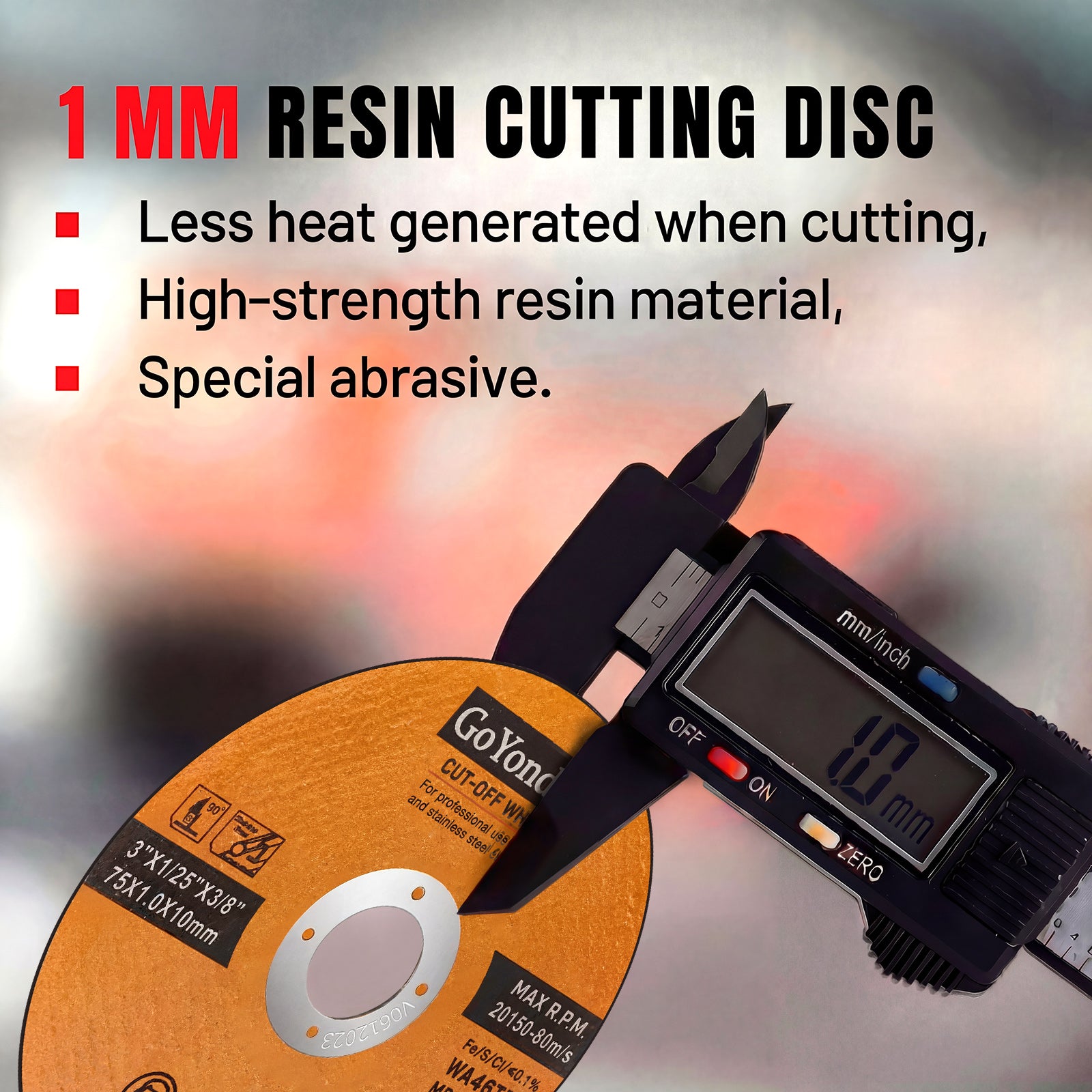 GoYonder 3" Ultra Thin Cut-Off Wheel for Metal-Orange