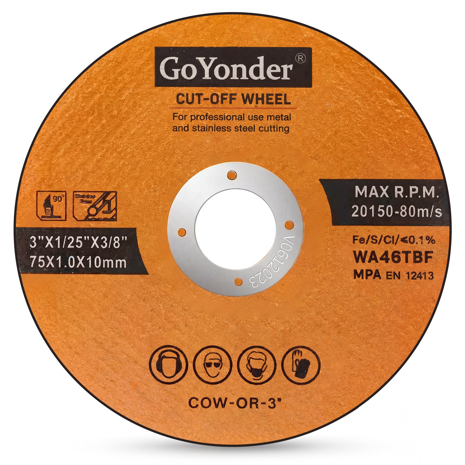 GoYonder 3" Ultra Thin Cut-Off Wheel for Metal-Orange