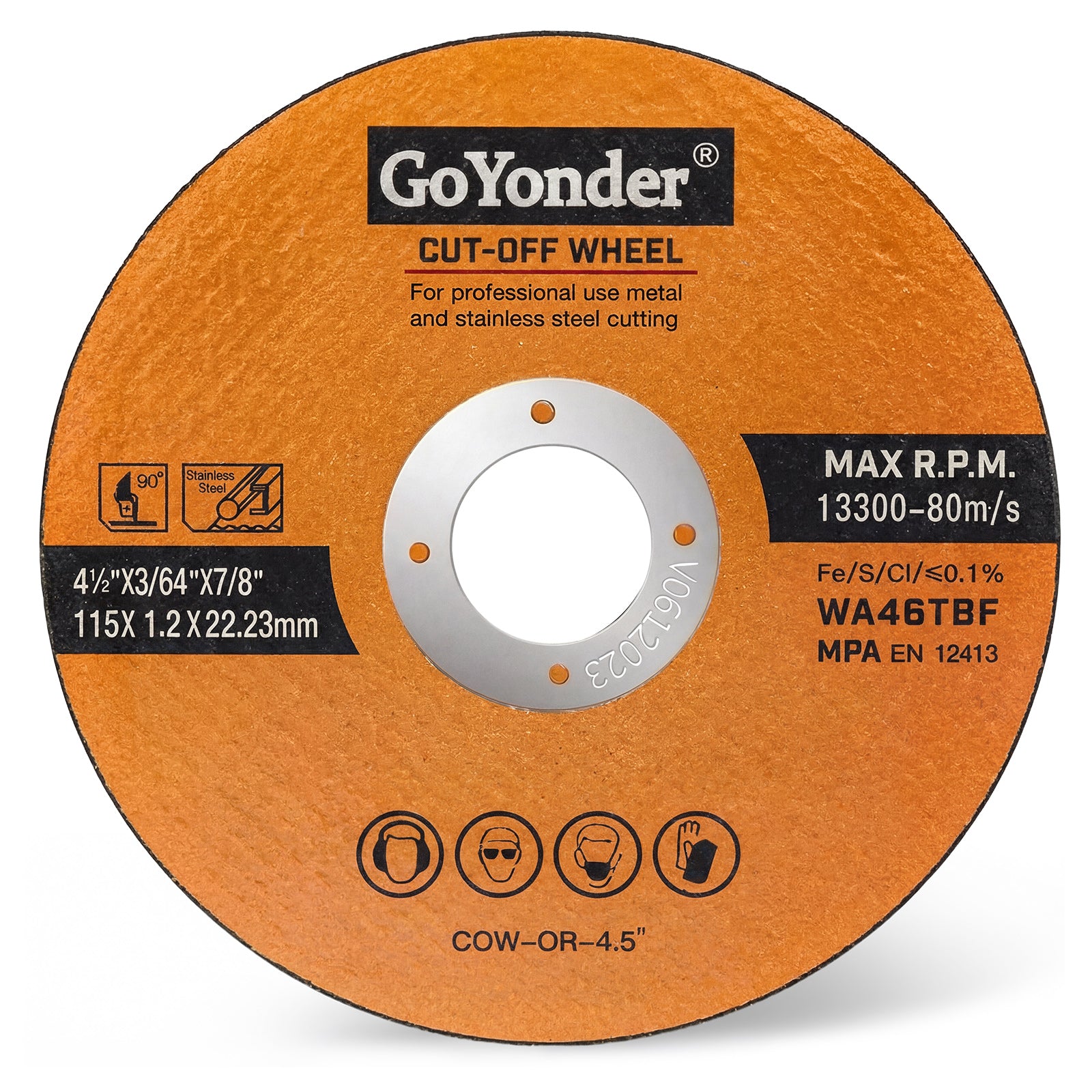 GoYonder 4.5" Ultra Thin Cut-Off Wheel for Metal-Orange