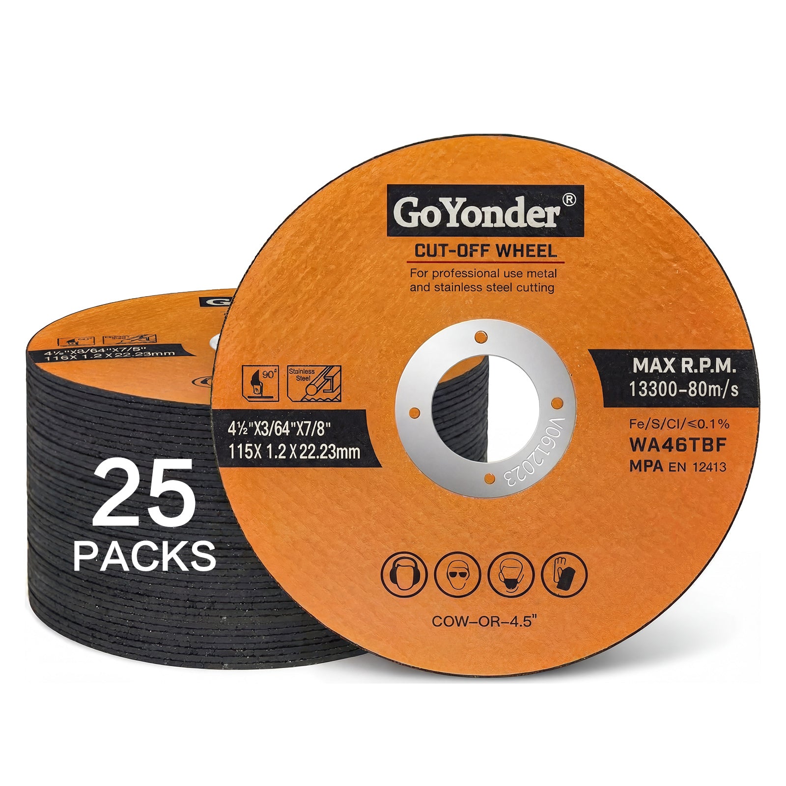 GoYonder 4.5" Ultra Thin Cut-Off Wheel for Metal-Orange