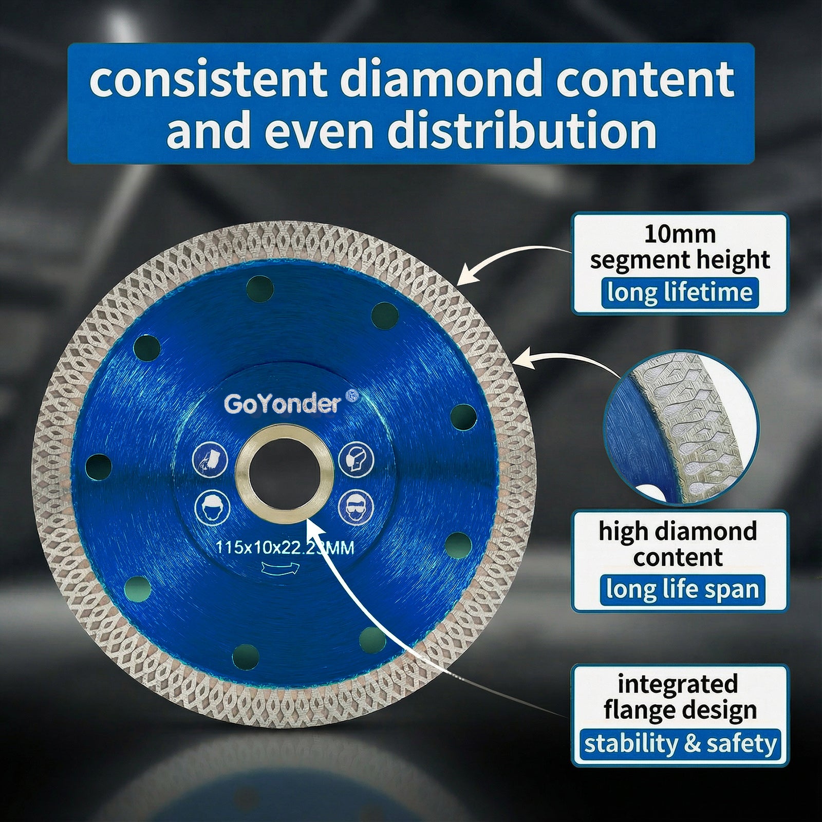 GoYonder 4.5 Inch Super Thin Diamond Saw Blade