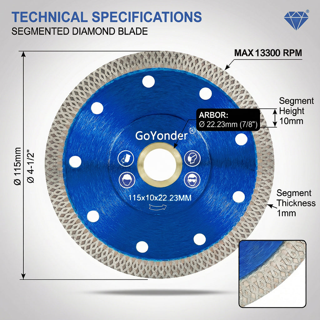 GoYonder 4.5 Inch Super Thin Diamond Saw Blade
