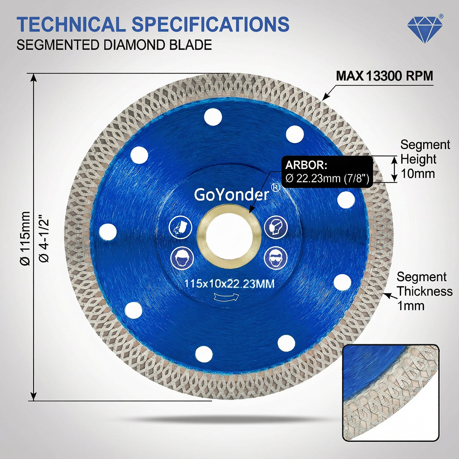 GoYonder 4.5 Inch Super Thin Diamond Saw Blade