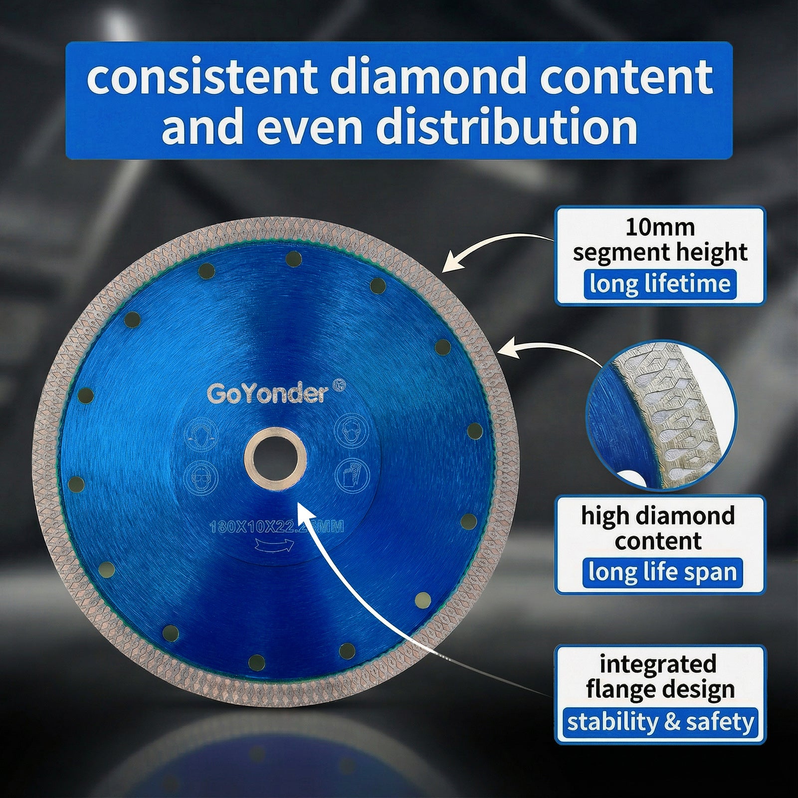 GoYonder 7 inch Super Thin Diamond Saw Blade